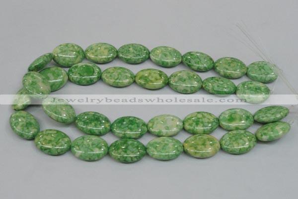 CRF208 15.5 inches 18*25mm oval dyed rain flower stone beads