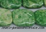 CRF225 15.5 inches 20*26mm rectangle dyed rain flower stone beads