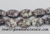 CRF243 15.5 inches 10*14mm oval dyed rain flower stone beads