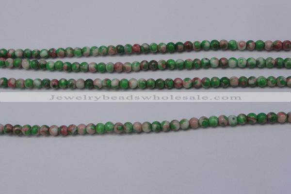 CRF271 15.5 inches 3mm round dyed rain flower stone beads