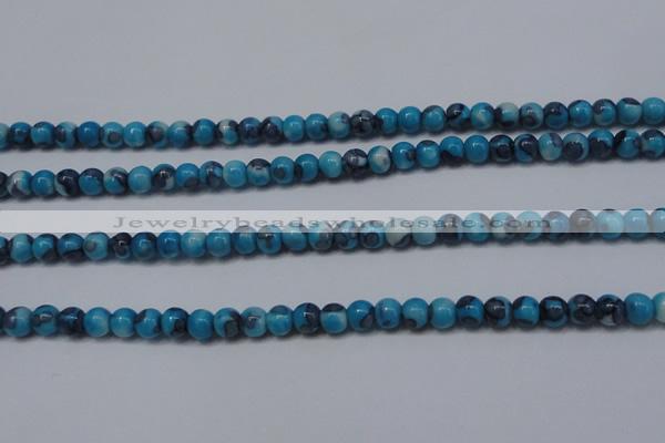 CRF274 15.5 inches 3mm round dyed rain flower stone beads