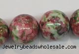 CRF29 15.5 inches 20mm round dyed rain flower stone beads wholesale