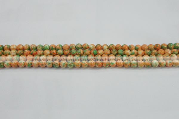 CRF307 15.5 inches 4mm round dyed rain flower stone beads wholesale