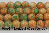 CRF308 15.5 inches 6mm round dyed rain flower stone beads wholesale