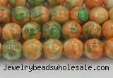 CRF309 15.5 inches 8mm round dyed rain flower stone beads wholesale