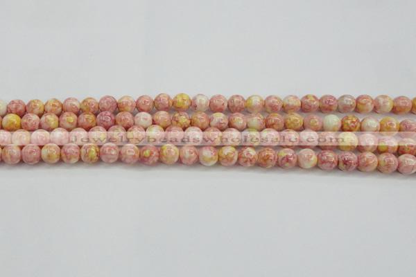 CRF315 15.5 inches 6mm round dyed rain flower stone beads wholesale