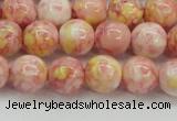 CRF317 15.5 inches 10mm round dyed rain flower stone beads wholesale