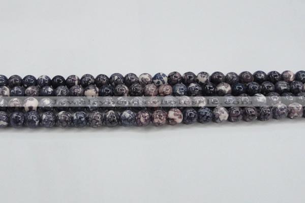 CRF337 15.5 inches 8mm round dyed rain flower stone beads wholesale