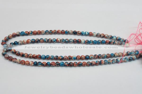 CRF35 15.5 inches 6mm round dyed rain flower stone beads wholesale