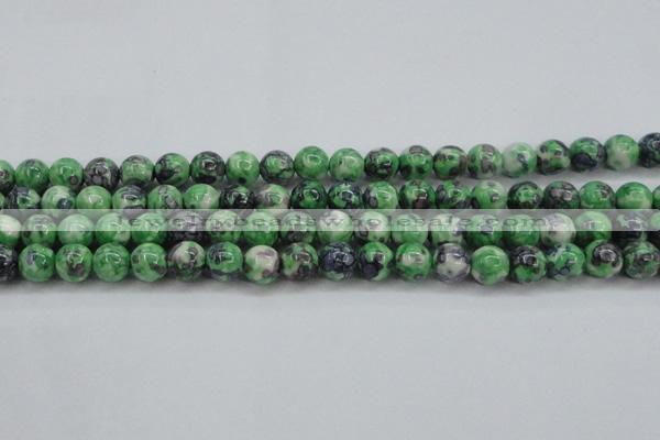 CRF352 15.5 inches 10mm round dyed rain flower stone beads wholesale