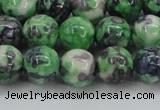 CRF353 15.5 inches 12mm round dyed rain flower stone beads wholesale