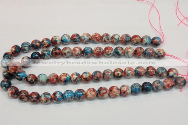 CRF37 15.5 inches 12mm round dyed rain flower stone beads wholesale