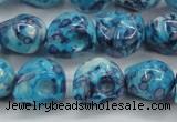 CRF370 15.5 inches 11*12mm skull dyed rain flower stone beads