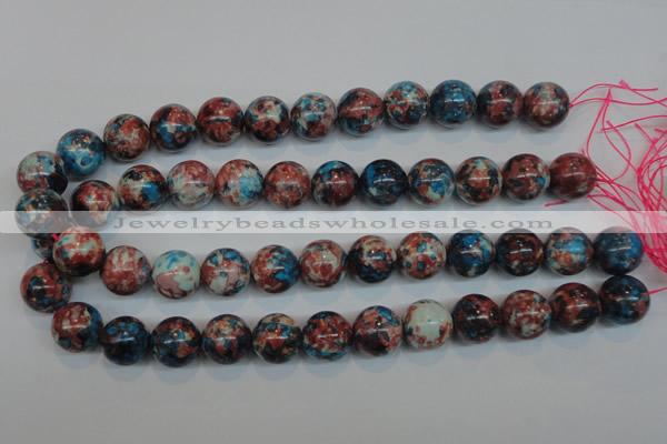 CRF38 15.5 inches 16mm round dyed rain flower stone beads wholesale