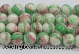 CRF380 15.5 inches 4mm round dyed rain flower stone beads wholesale