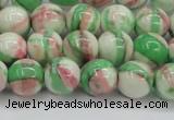 CRF383 15.5 inches 10mm round dyed rain flower stone beads wholesale