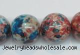 CRF39 15.5 inches 20mm round dyed rain flower stone beads wholesale