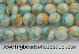 CRF392 15.5 inches 4mm round dyed rain flower stone beads wholesale