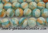 CRF393 15.5 inches 6mm round dyed rain flower stone beads wholesale