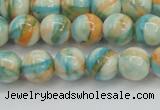 CRF394 15.5 inches 8mm round dyed rain flower stone beads wholesale