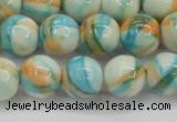 CRF396 15.5 inches 12mm round dyed rain flower stone beads wholesale