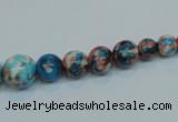 CRF40 15.5 inches multi sizes round dyed rain flower stone beads wholesale