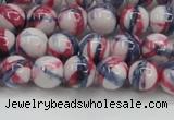 CRF406 15.5 inches 8mm round dyed rain flower stone beads wholesale