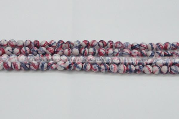 CRF406 15.5 inches 8mm round dyed rain flower stone beads wholesale