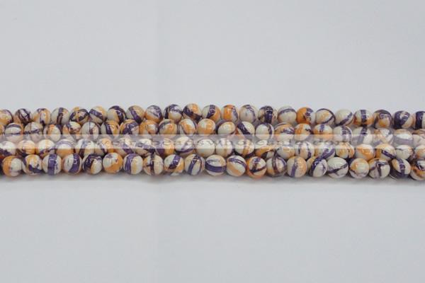 CRF411 15.5 inches 6mm round dyed rain flower stone beads wholesale