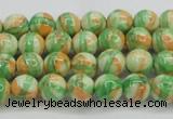 CRF416 15.5 inches 4mm round dyed rain flower stone beads wholesale