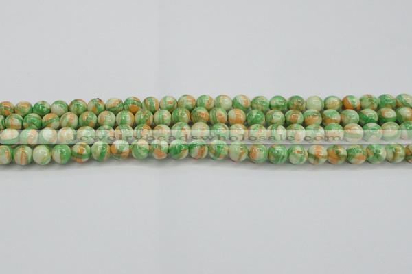 CRF417 15.5 inches 6mm round dyed rain flower stone beads wholesale