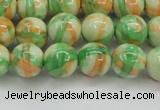 CRF419 15.5 inches 10mm round dyed rain flower stone beads wholesale