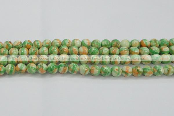 CRF420 15.5 inches 12mm round dyed rain flower stone beads wholesale