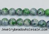 CRF44 15.5 inches 8mm round dyed rain flower stone beads wholesale