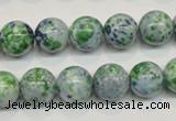 CRF46 15.5 inches 12mm round dyed rain flower stone beads wholesale