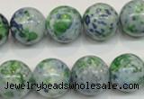 CRF48 15.5 inches 16mm round dyed rain flower stone beads wholesale