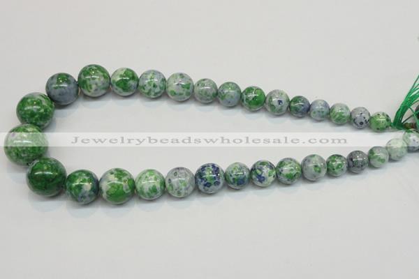 CRF52 15.5 inches multi sizes round dyed rain flower stone beads