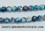 CRF56 15.5 inches 6mm round dyed rain flower stone beads wholesale