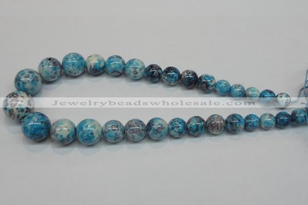 CRF65 15.5 inches multi sizes round dyed rain flower stone beads