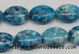 CRF71 15.5 inches 13*18mm oval dyed rain flower stone beads wholesale