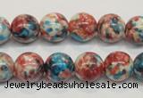 CRF73 15.5 inches 10mm round dyed rain flower stone beads wholesale