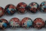 CRF74 15.5 inches 14mm round dyed rain flower stone beads wholesale