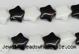 CRG01 15.5 inches 12*12mm star black & white agate beads wholesale