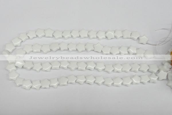 CRG06 15.5 inches 12*12mm star white agate gemstone beads wholesale