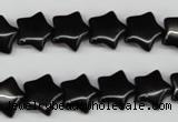 CRG07 15.5 inches 12*12mm star black agate gemstone beads wholesale