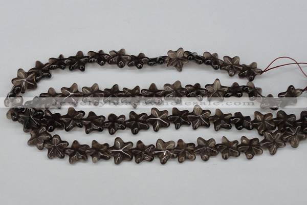 CRG16 15.5 inches 16*16mm star smoky quartz gemstone beads