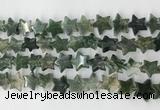 CRG40 15.5 inches 14mm flat star moss agate gemstone beads wholesale