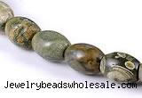 CRH01 8*10mm rice shape natural rhyolite stone beads Wholesale