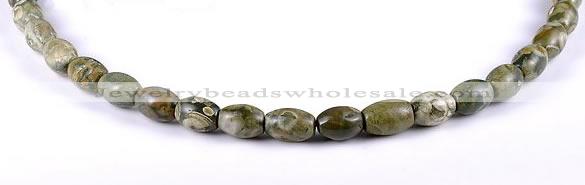 CRH01 8*10mm rice shape natural rhyolite stone beads Wholesale