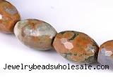 CRH02 10*14mm faceted rice natural rhyolite beads Wholesale